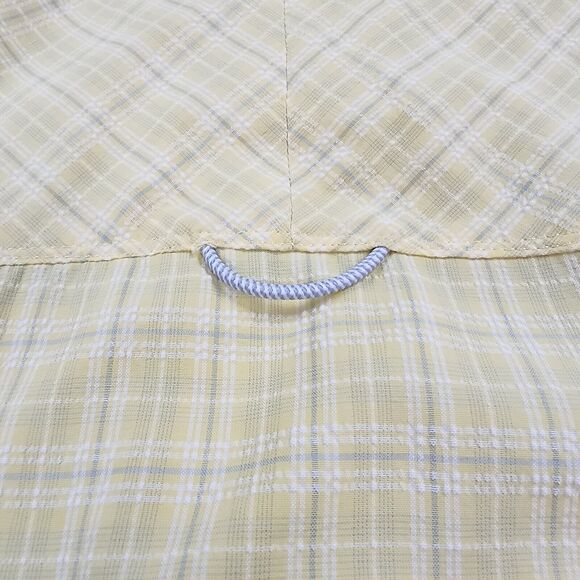 Woolrich Shirt Mens XL Yellow Plaid Seersucker Snap Front Button Hiking Pocket - Picture 14 of 16